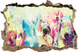 Farben Festival Holi Indien  3D Wandtattoo Wanddurchbruch