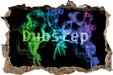 Electro music Dubstep Boxen  3D Wandtattoo Wanddurchbruch