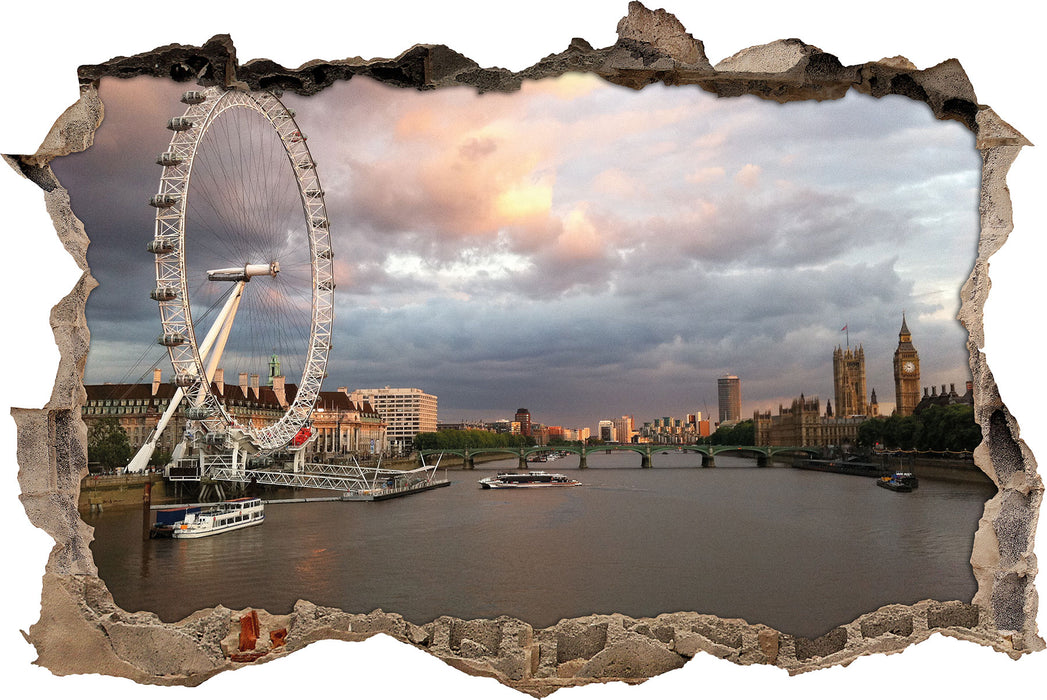 Pixxprint Riesenrad London Eye, 3D Wandtattoo