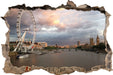 Riesenrad London Eye  3D Wandtattoo Wanddurchbruch