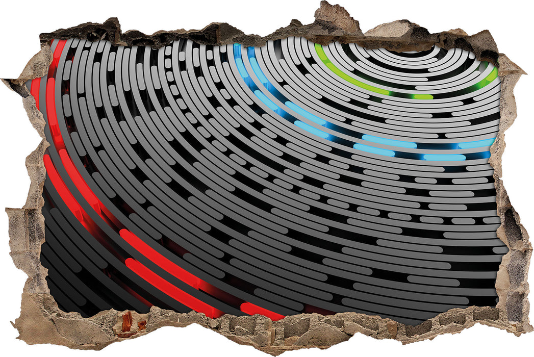 Pixxprint Abstrakte Schallplatte Love Music, 3D Wandtattoo