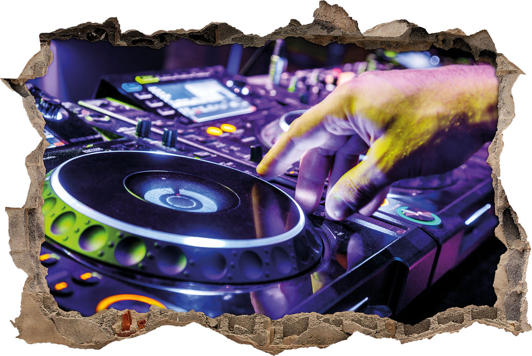 Pixxprint DJ Plattenteller Cool Music, 3D Wandtattoo