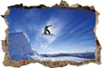 Snowboard Sprung Extremsport  3D Wandtattoo Wanddurchbruch