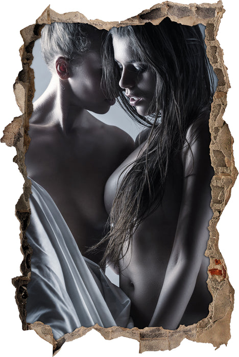 Pixxprint Sinnliche Frauenküsse, 3D Wandtattoo