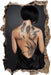 Sexy Dragon Tattoo 3D Wandtattoo Wanddurchbruch