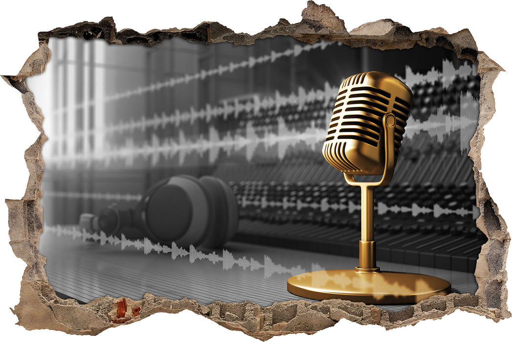 Pixxprint Cooles Musikstudio, 3D Wandtattoo