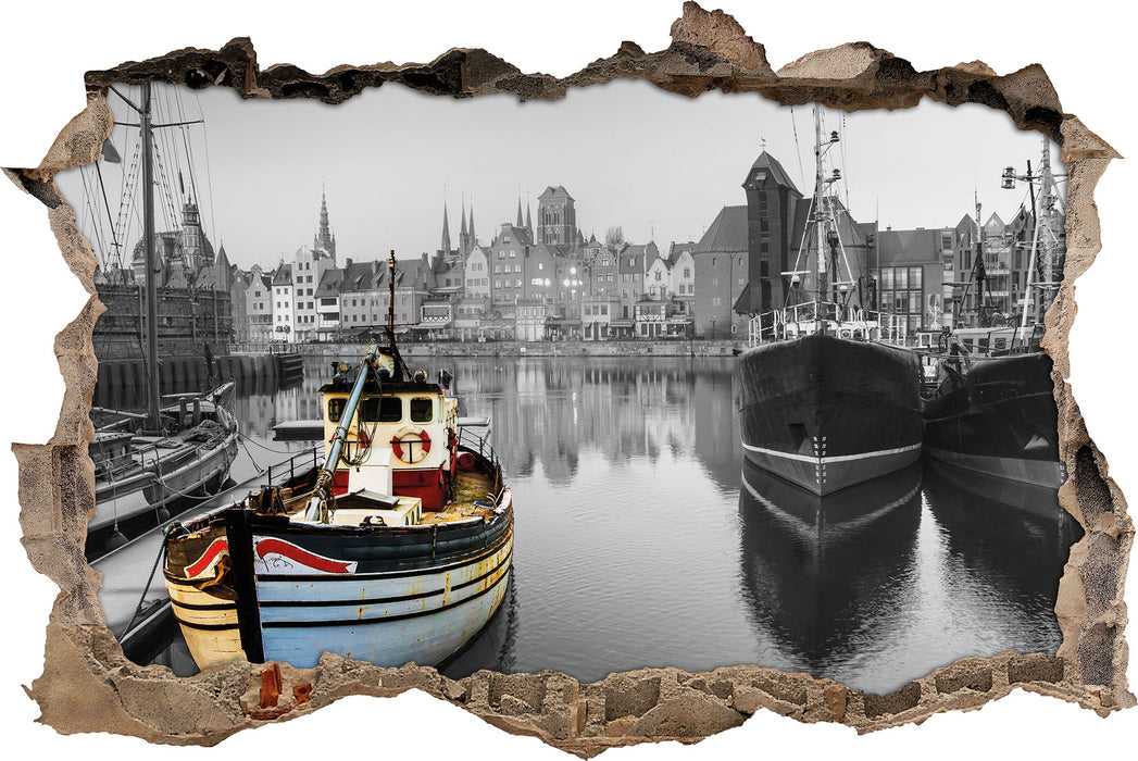 Pixxprint Hafen in Danzig - Polen, 3D Wandtattoo