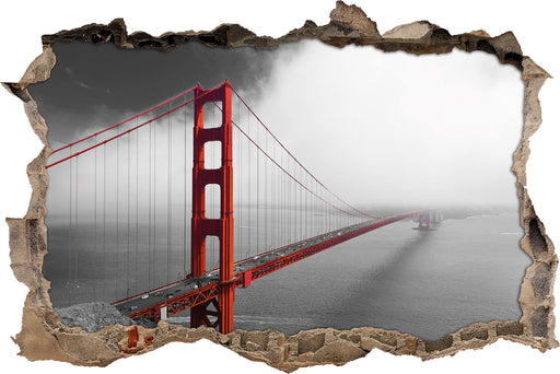 Golden Gate Bridge USA 3D Wandtattoo Wanddurchbruch