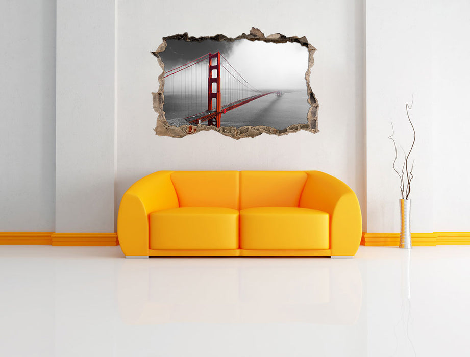 Golden Gate Bridge USA 3D Wandtattoo Wanddurchbruch Wand