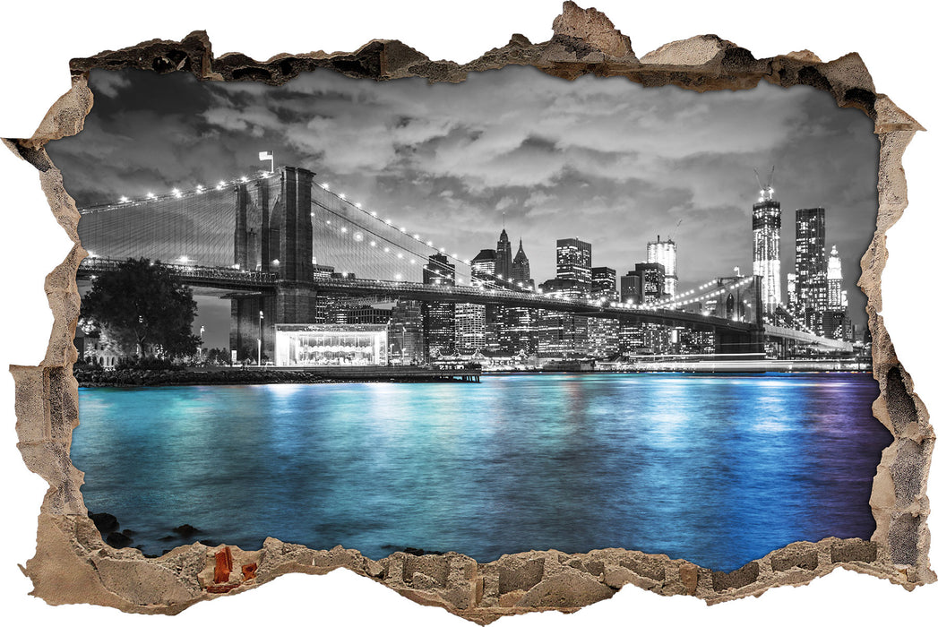 Pixxprint New York Skyline B&W, 3D Wandtattoo