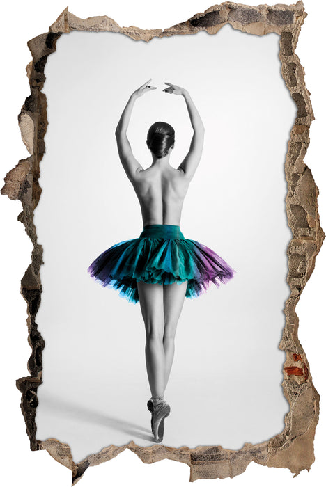 Pixxprint anmutige Ballerina im Tütü, 3D Wandtattoo