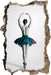 anmutige Ballerina im Tütü 3D Wandtattoo Wanddurchbruch