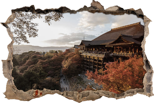 Kiyomizu-dera Tempel in Kyoto 3D Wandtattoo Wanddurchbruch