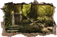 Geheimes Tor im Wald  3D Wandtattoo Wanddurchbruch