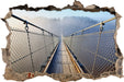 Hängeseilbrücke im Nebelschimmer  3D Wandtattoo Wanddurchbruch