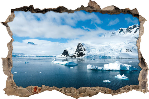 Winterlandschaft in der Antarktis  3D Wandtattoo Wanddurchbruch