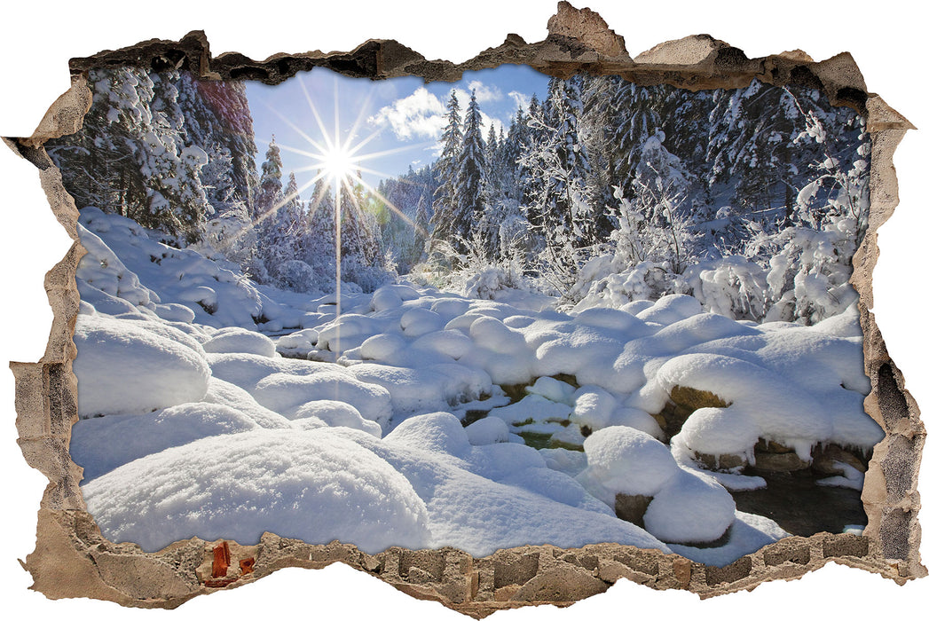 Pixxprint Sonnenstrahlen im Wald, 3D Wandtattoo