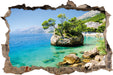 Dalmatia Strand in Kroatien 3D Wandtattoo Wanddurchbruch