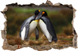Pinguine in der Antarktis  3D Wandtattoo Wanddurchbruch