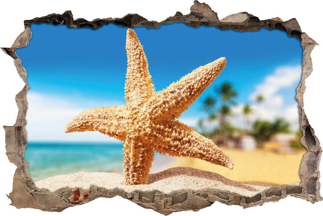 Pixxprint Seestern Palm Beach, 3D Wandtattoo