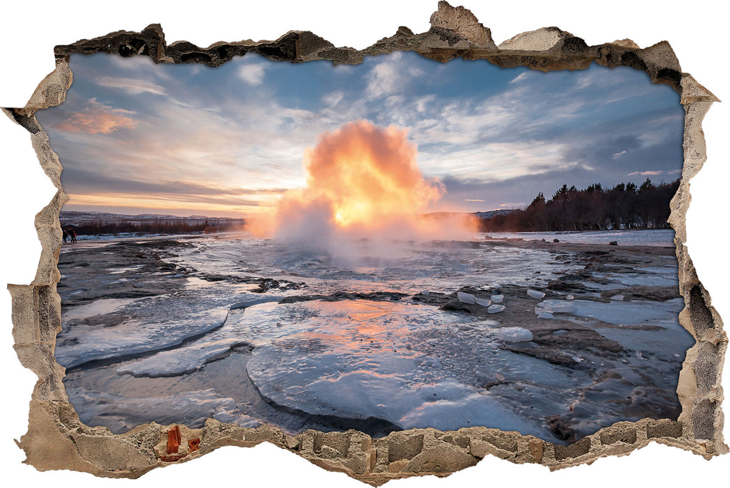 Pixxprint Heiße Quelle in Island, 3D Wandtattoo