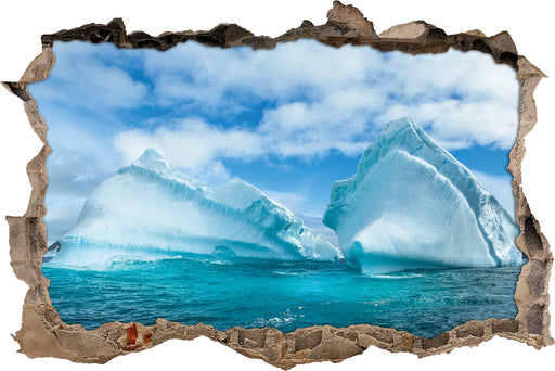 Antarktis  3D Wandtattoo Wanddurchbruch