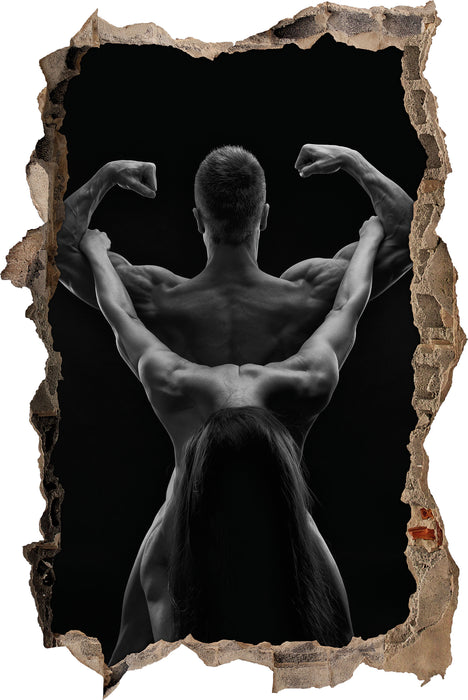 Pixxprint Sexy sinnliches Paar, 3D Wandtattoo