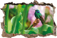 Kolibri in seinem Lebensraum  3D Wandtattoo Wanddurchbruch