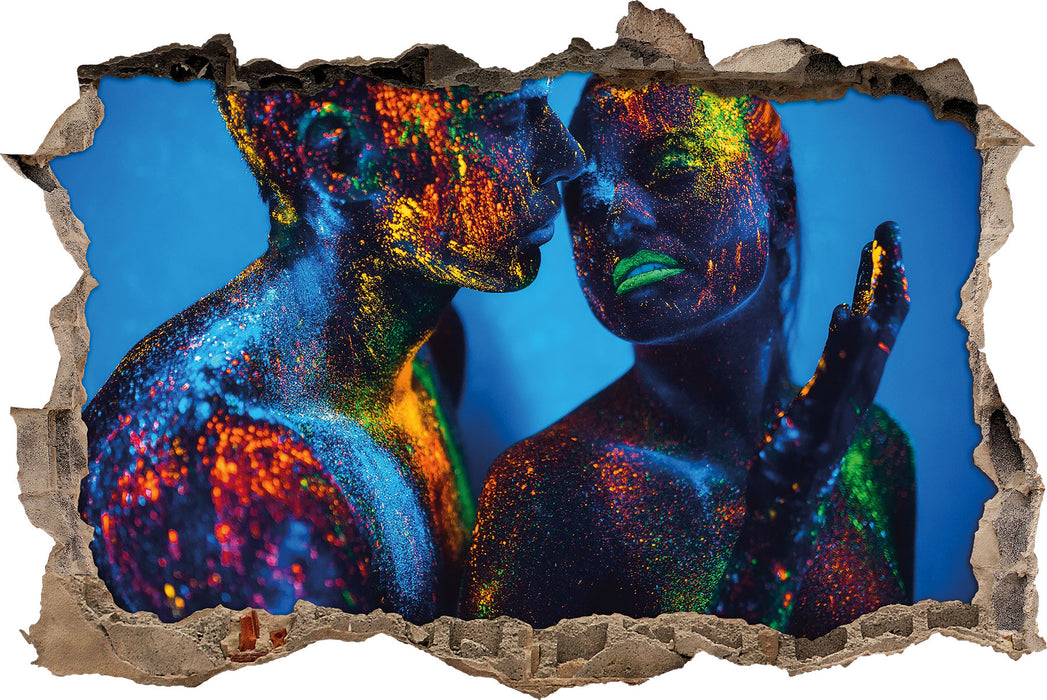 Pixxprint Menschen mit Pulver, 3D Wandtattoo