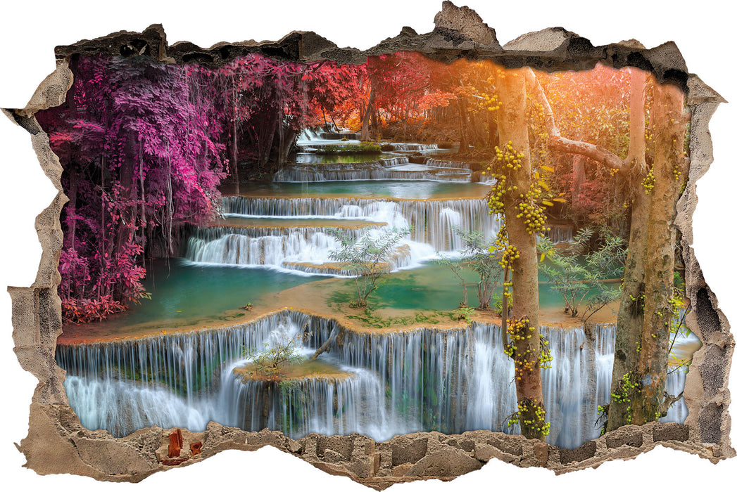 Pixxprint Wasserfall im Regenwald, 3D Wandtattoo