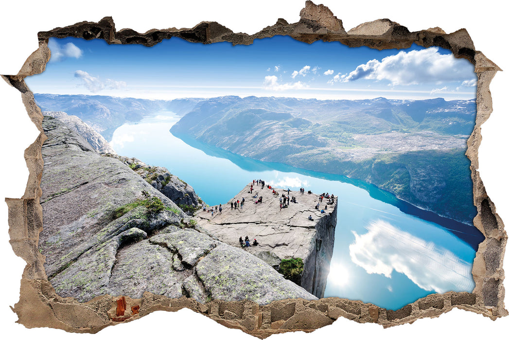 Pixxprint Preikestolen Lysefjord Norwegen, 3D Wandtattoo