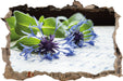 Notenblatt mit Kornblume  3D Wandtattoo Wanddurchbruch