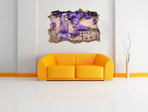 Frische Lavendelblüten 3D Wandtattoo Wanddurchbruch Wand