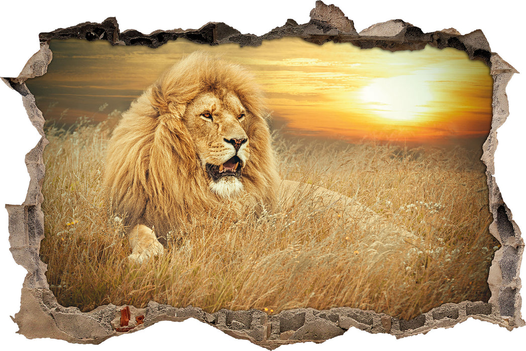 Pixxprint mächtiger Löwe, 3D Wandtattoo