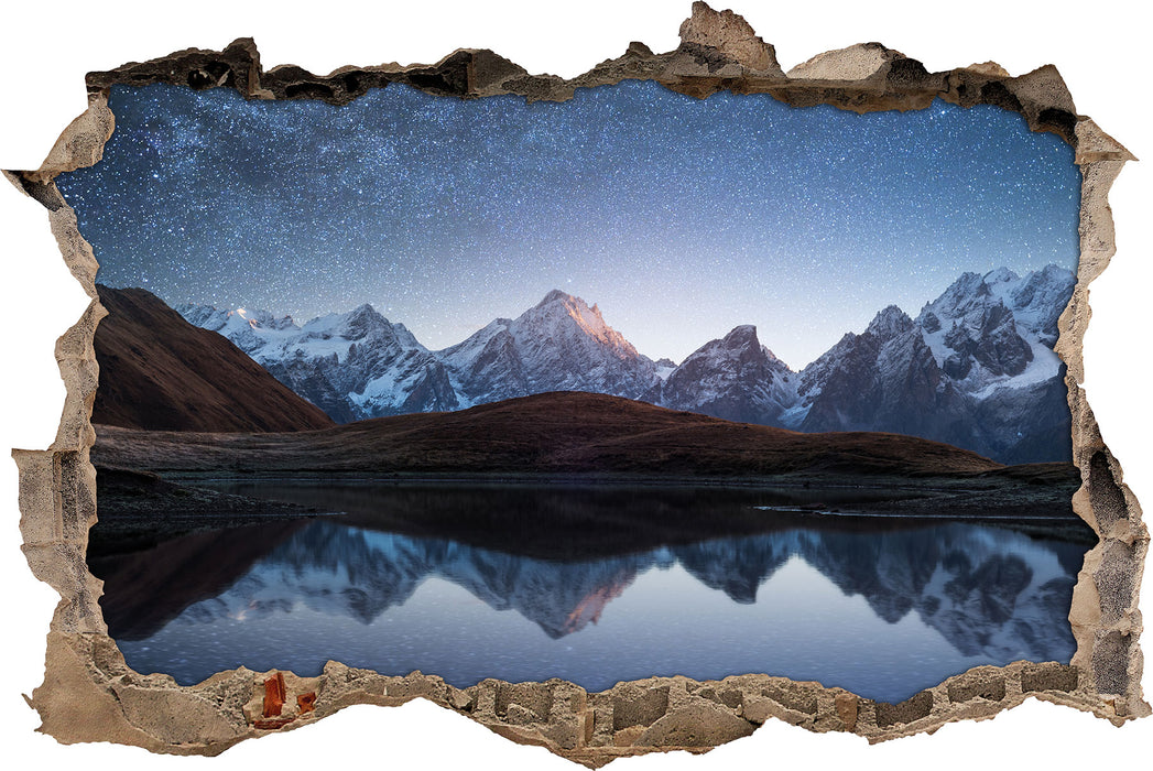 Pixxprint Sternenhimmel über dem Gebirge, 3D Wandtattoo