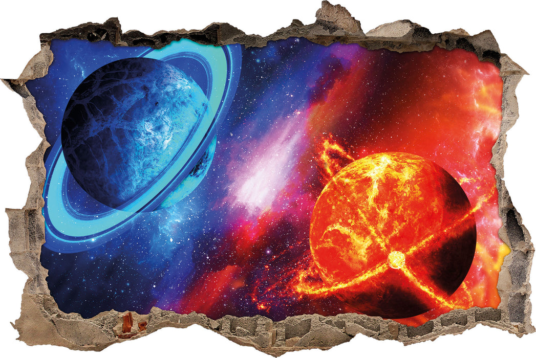 Pixxprint Ausgleich im Weltall, 3D Wandtattoo