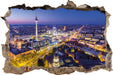 Berlin City Panorama  3D Wandtattoo Wanddurchbruch