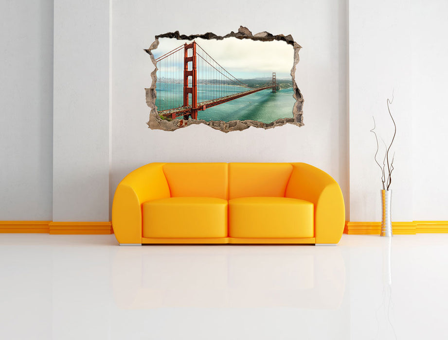 Golden Gate Bridge 3D Wandtattoo Wanddurchbruch Wand