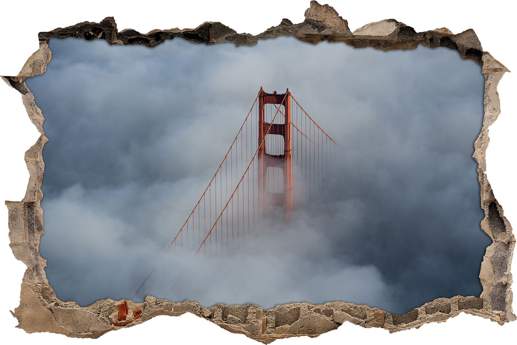 Pixxprint Golden Gate Bridge über den Wolken, 3D Wandtattoo