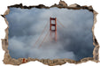 Golden Gate Bridge über den Wolken  3D Wandtattoo Wanddurchbruch