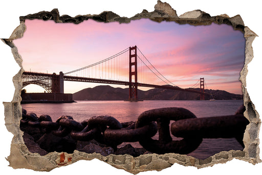 Golden Gate Bridge  3D Wandtattoo Wanddurchbruch