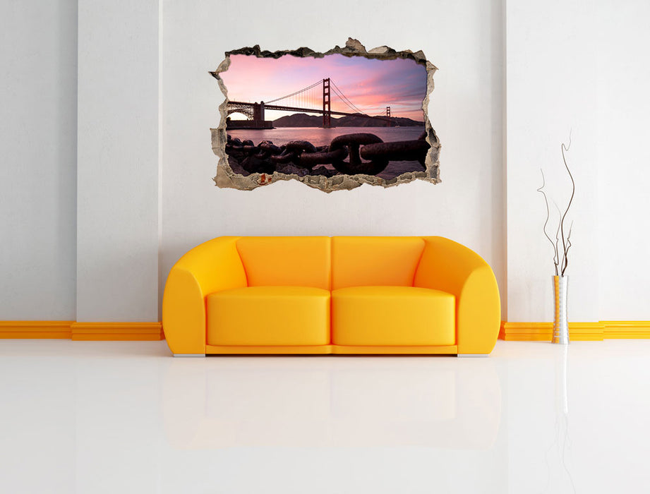 Golden Gate Bridge 3D Wandtattoo Wanddurchbruch Wand