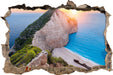 Nagio Strand im Sonnenuntergang  3D Wandtattoo Wanddurchbruch