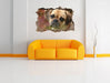 Mops Welpe 3D Wandtattoo Wanddurchbruch Wand
