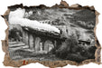 Lokomotive Glenfinnan Viadukt  3D Wandtattoo Wanddurchbruch