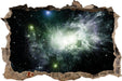 ferne Galaxie im Sternenstaub  3D Wandtattoo Wanddurchbruch