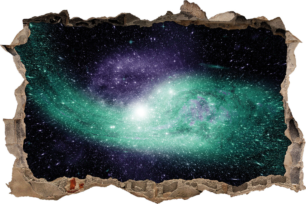Pixxprint ferne Galaxie im Sternenstaub, 3D Wandtattoo