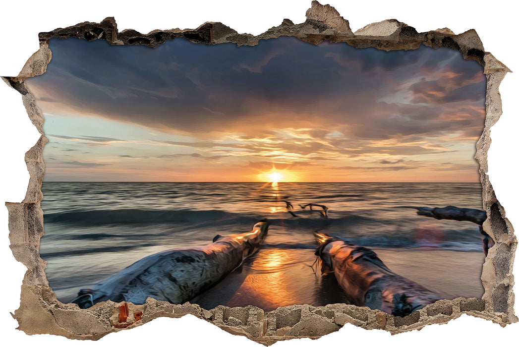 Pixxprint Strand Öl Effekt, 3D Wandtattoo