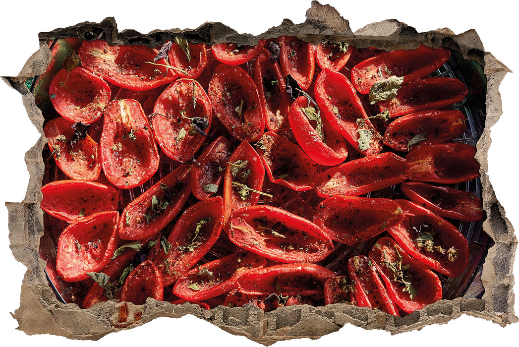 Pixxprint Tomaten Olivenöl Kräuter, 3D Wandtattoo