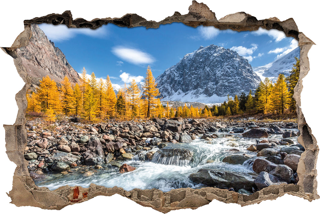 Pixxprint kleiner Fluss im Gebirge, 3D Wandtattoo